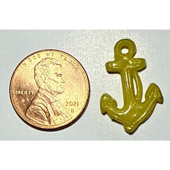 Yellow Anchor Vintage Cracker Jack Charm 1N - Picture 2 of 2